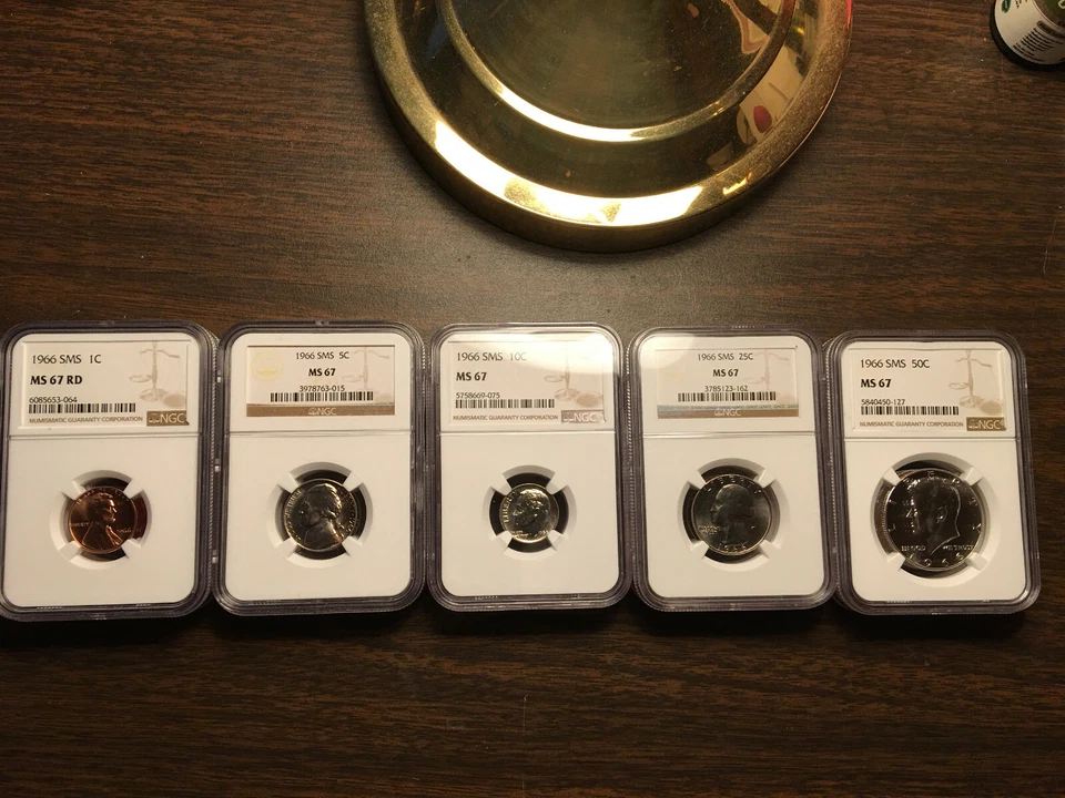 SMS, Special Mint Set 1965, 1966 & 1967, all 15 coins NGC MS67 No problems - Image 4 of 4