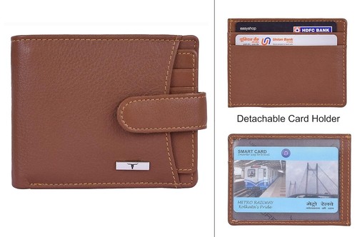 New Oswald Redwood Bi-Fold Leather Men's Wallet RFID Protection Gift Item - Picture 5 of 6