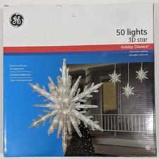 GE Christmas 108-light 3d Hanging Star With Clear Random Sparkle Lights ...