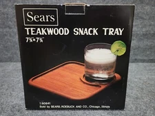 Vintage Sears TEAKWOOD SNACK TRAY