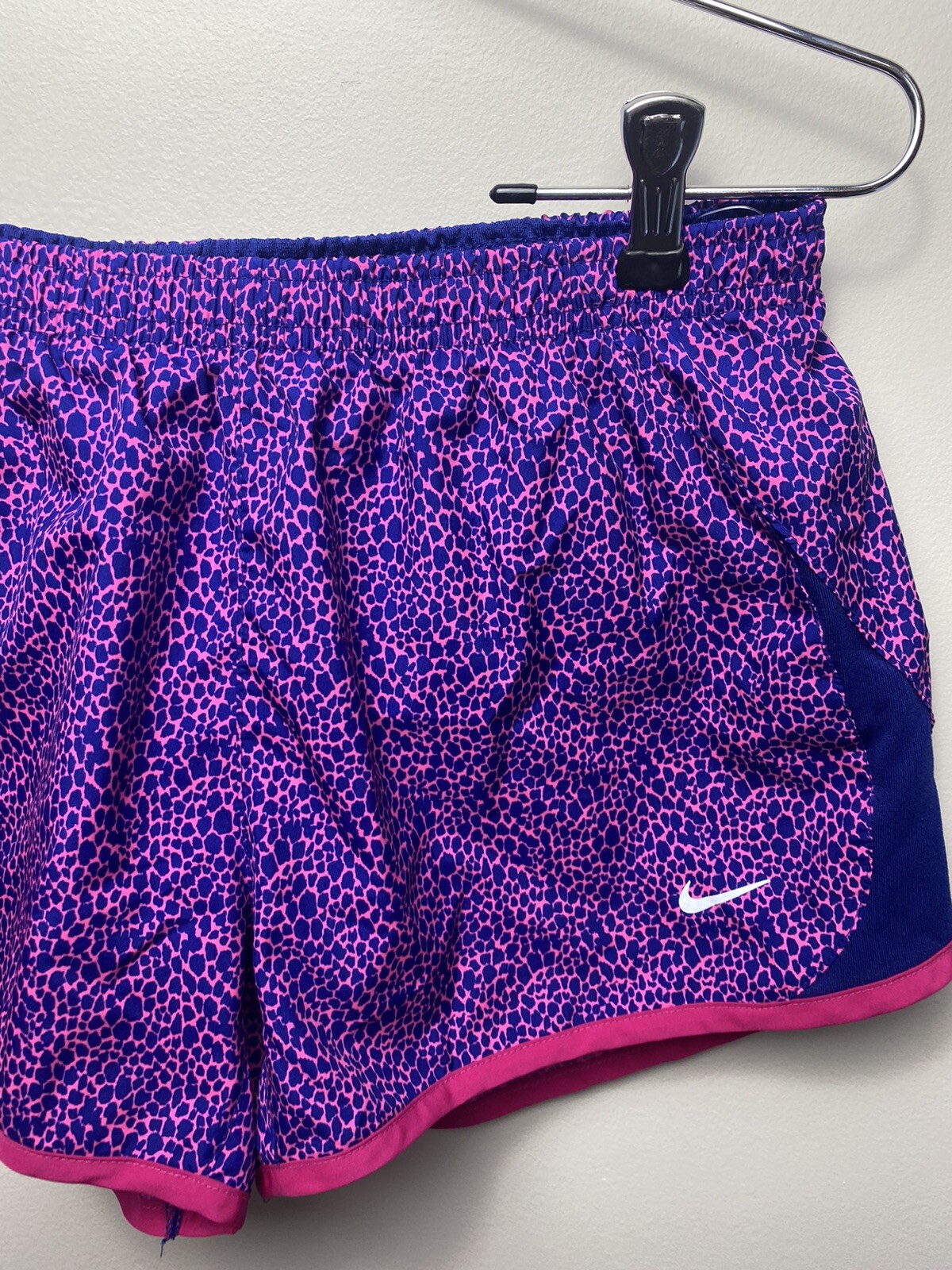 Nike Womens 5K Tempo Running Shorts Pink Purple Printed Lined Workout