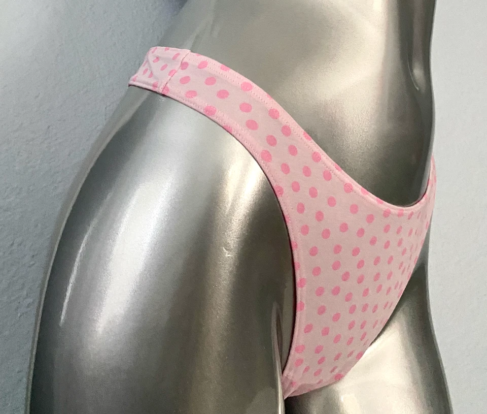 Victoria's Secret Tanga Panty Algodón Modal Elastano Elástico Punto Rosa Pierna Alta Foto 2 de 3