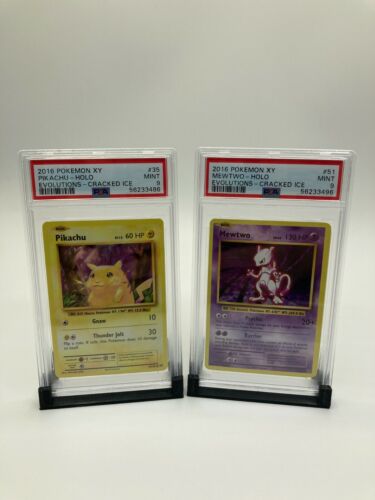 Pokemon TCG 2016 Evolutions Cracked Ice Holo Pikachu 35 Mewtwo 51 PSA 9 Set | D3 - Picture 1 of 2