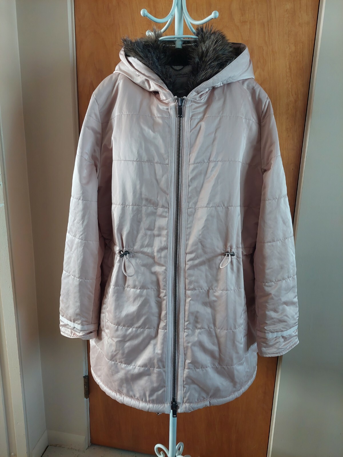 Banana Republic Blush Pink Satin Puffer 
