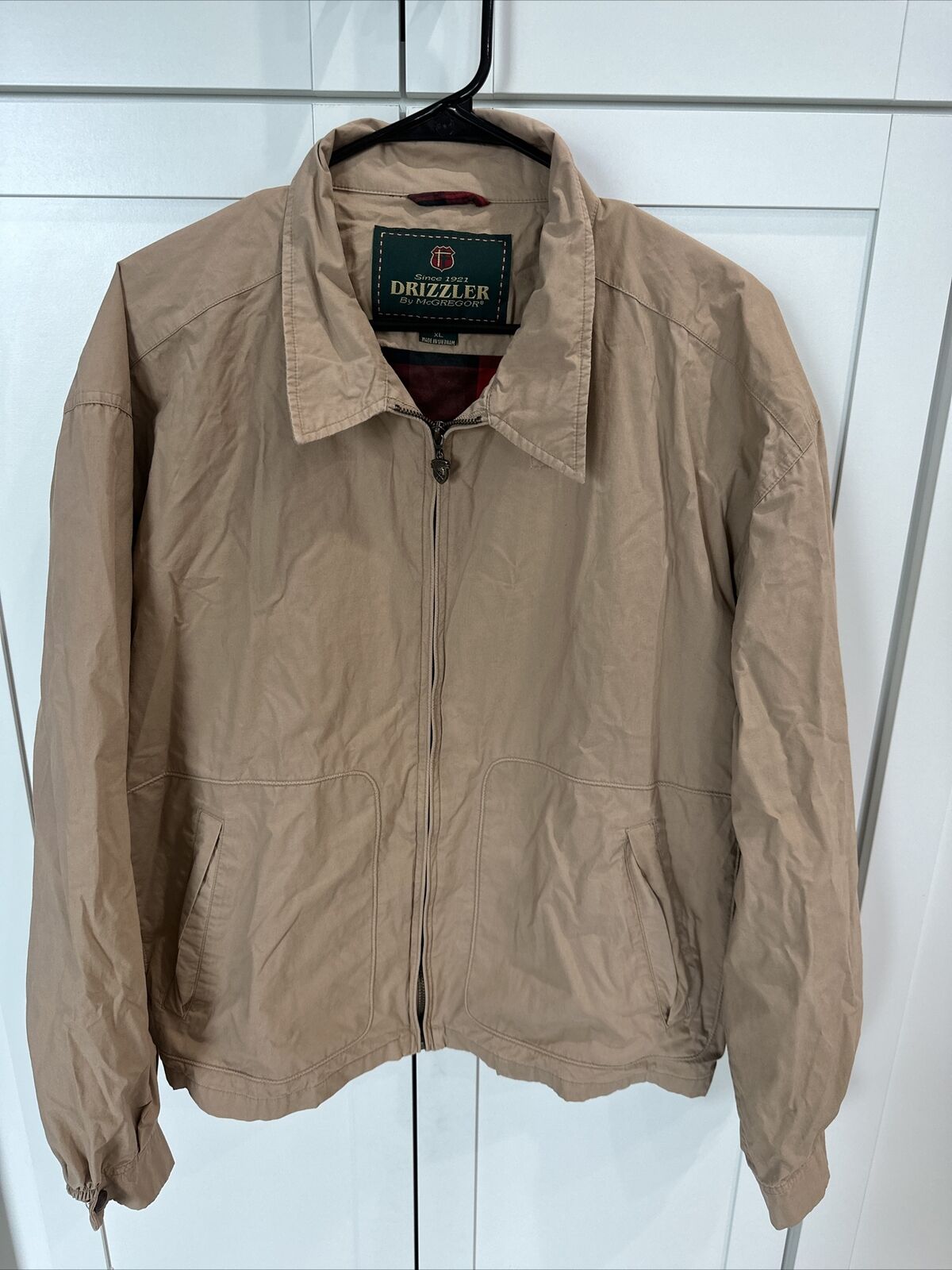 VINTAGE Drizzler By McGregor Jacket Mens X-Large Tan Golf Full Zip