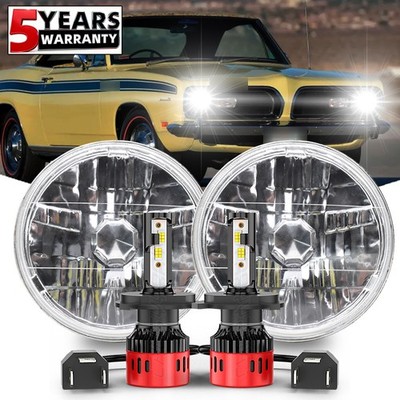 For Plymouth Barracuda 1964-1974 7'' LED Round Headlight Hi/Lo Beam US