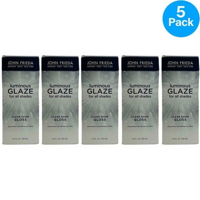 John Frieda Luminous Glaze Clear Shine Gloss for All Shades 6.5 oz 5 Pack Bundle