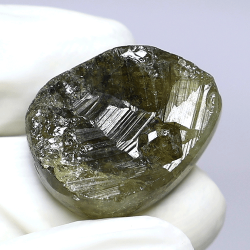 Volcanic Lines 51,6 CTS pietra preziosa cabochon cabochon naturale vesuvianite naturale superficie grezza - Foto 4 di 11