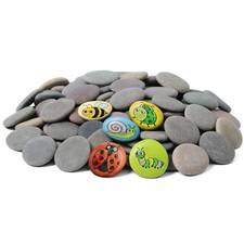 60 PCS Small 1.69-2.13" Smooth Natural River Rocks for Painting, Flat Paintin...