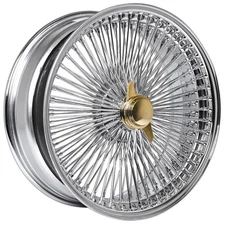 20x8" LA Wire Wheels FWD 150-Spoke Straight Lace Chrom/Gold Knock-Off (B09)