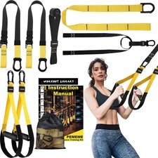 Home Resistance Training Kit | Full-Body Workout with Suspension Trainer Straps,