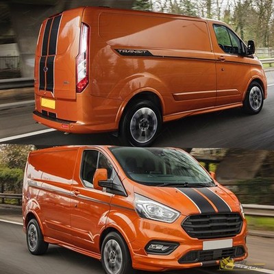 Für Ford Transit Custom LWB Racing Streifen Decal Kit Motorhaube Seite Heckklappe