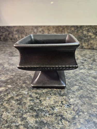 Vintage McCoy Black Pedastal Pot / Planter Square