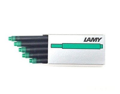 Lamy Ink Cartridge for Fountain Pen Giant Plastic Barrel Green Pack of 5 LT10GRB