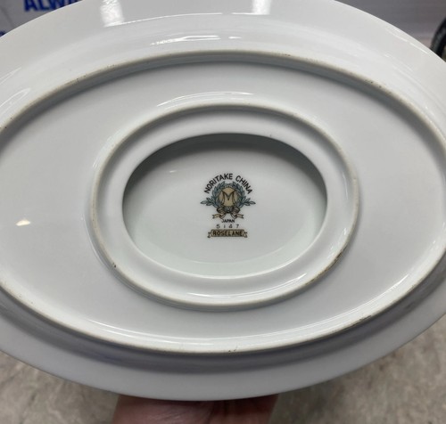 Vintage NORITAKE China ROSELANE Gravy Boat & Roselace Serving Bowl Two Pc Lot - Picture 5 of 14