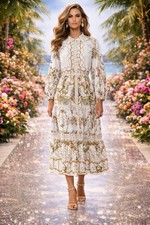 CAMILLA Dressing Room Drama Tiered Long Shirt Dress Size S RRP $795