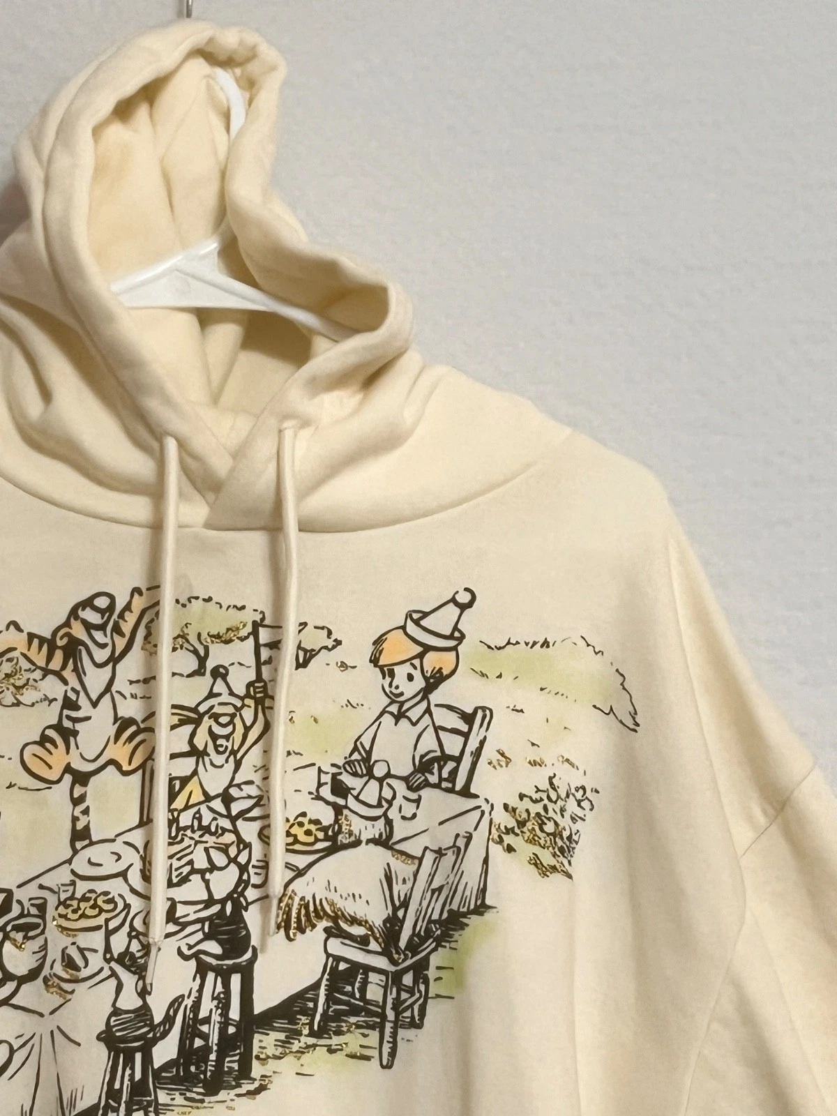 OFF WHITE Felpa con cappuccio Disney "Christopher Robin Gives Pooh a Party" Winnie the Pooh taglia L B5 5