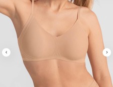 HONEYLOVE WORE ONCE SILHOUETTE NUDE SMALL 34 B/C WIRELESS 3 HOOK CROSSOVER BRA
