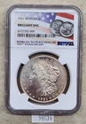 WPCoins ~ 1921 Morgan Silver Dollar Brilliant UNC NGC Morgan + Peace Dollar
