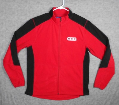 H-E-B Supermarket Fleece Jacket Full Zip Red Employee Uniform Unisex Size Medium