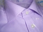 ETON Dress Shirt L/S Contemporary Fit Pink / Purple Piquet Houndstooth 43/17 NEW