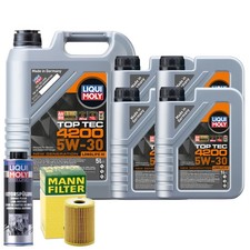 Motoröl 5W30 LIQUI MOLY Top Tec 4200 9L +MANN Ölfilter +Spülung