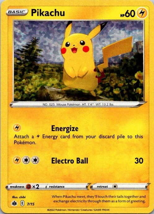 2022 Pokemon McDonalds Promos Pikachu 7/15 Promo Holo LP 007/015