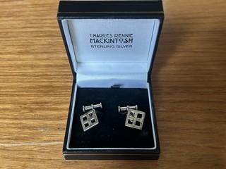 Rennie Mackintosh Solid Silver Vintage Cufflinks With Original Box