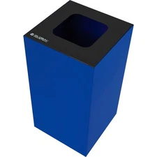 Global Industrial Square Recycling/Trash Can w/ Waste Lid 28 Gallon Blue