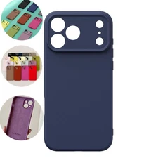 Fr iPhone 17 Pro Max 16 15 14 13 Liquid Silicone TPU Case Solid Color Shockproof