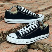 CONVERSE Chuck Taylor All Star Low Black Canvas Sneaker Shoe Men 9/Women 11 MINT