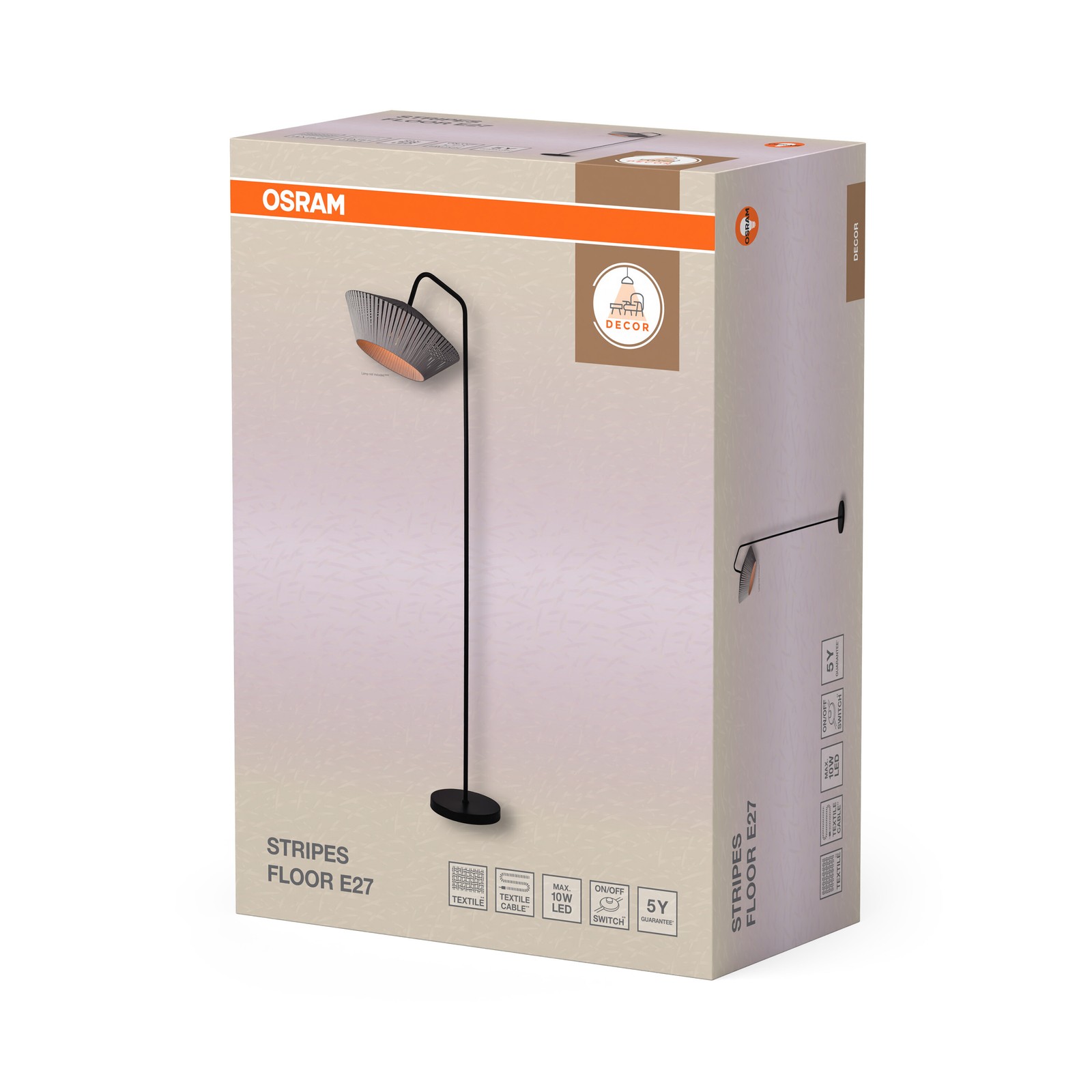 Lampada da terra OSRAM DECOR Stripes E27 Grigio scuro foto 2