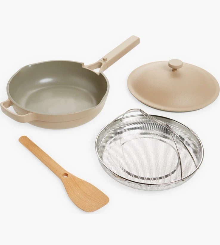 Our Place Large Always Skillet Pan 10" Nonstick w Lid Spatula Steam Basket NEW