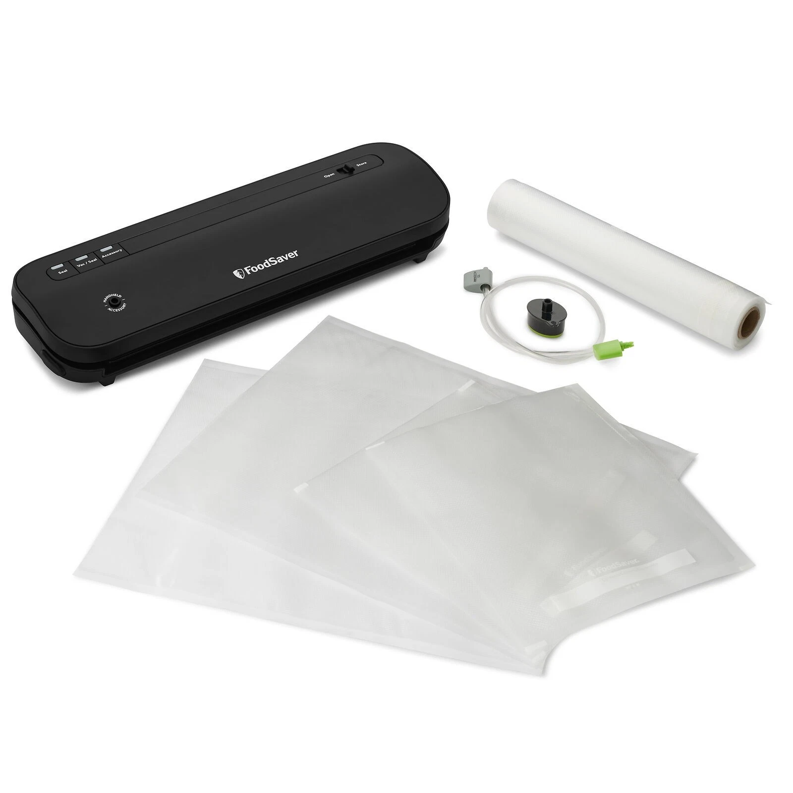 FoodSaver Space-Saving Vacuum Sealer with Bags and Roll Black: Compact Food Save