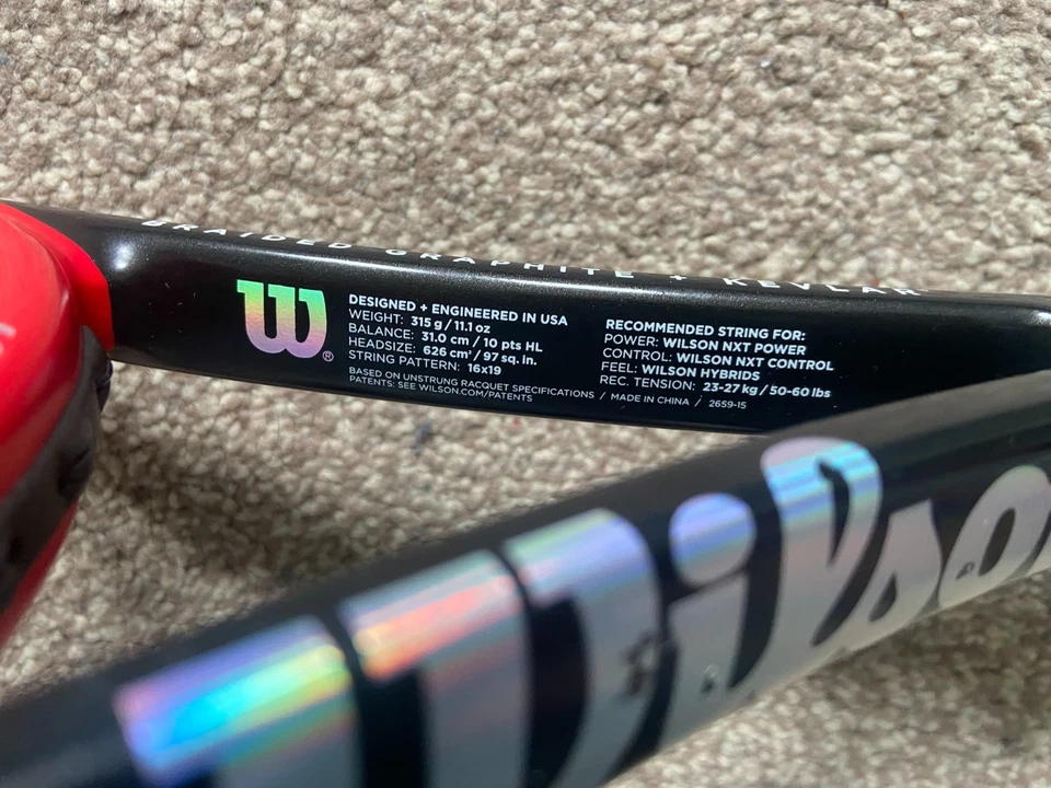 Wilson Pro Staff RF97 Adult Tennis Racket, Grip Size G4, 98² Head, photo 3 of 5