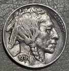 1936 Buffalo Nickel, nice original XF/AU condition coin