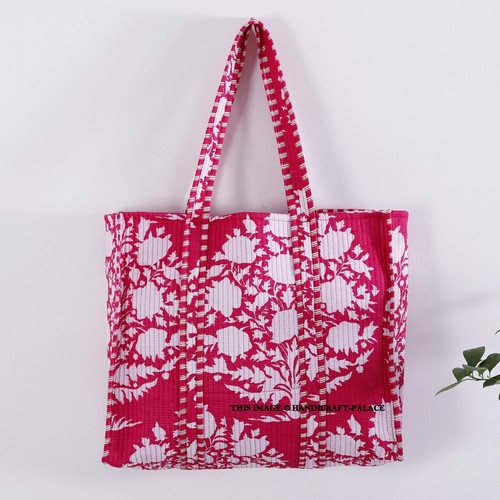 Algodón Acolchado Tigre Estampado Reversible Grande Bolsa Compra Boho - Imagen 92 de 119