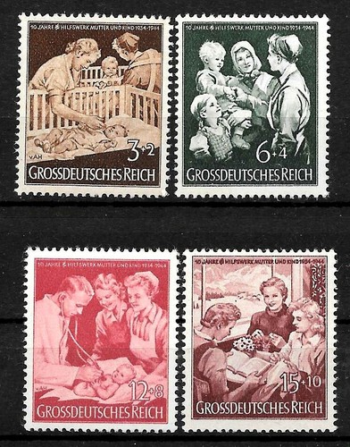 Allemagne Troisième Reich Mi# 869-872 MNH 10ème anniversaire de "Mère & Enfant" 1944 ** - Photo 1 sur 1