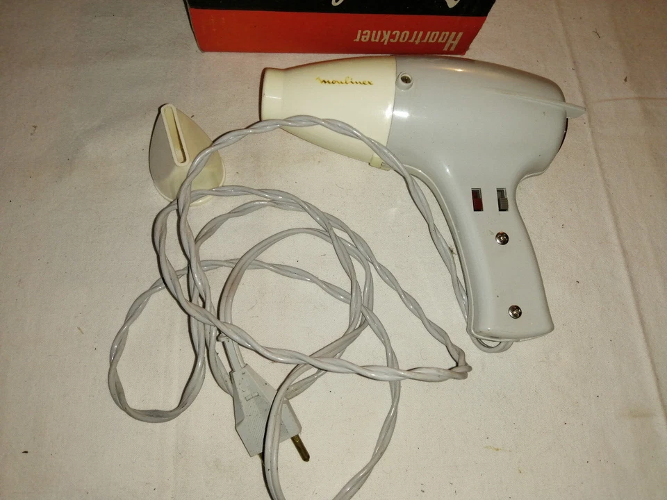 Ancien petit sèche cheveux vintage MOULINEX neuf en boite - Photo 3/4