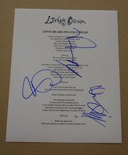 Living Colour Signed Autograph LOVE REARS ITS UGLY HEAD Music Lyric Sheet by 3