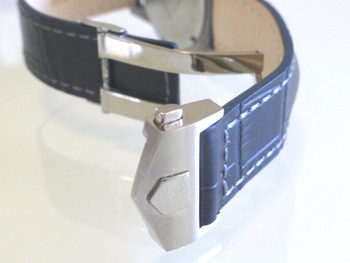 Genuine Leather Band strap with Deployment Clasp for Tag Heuer Monaco Carrera - Picture 4 of 12