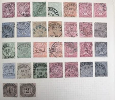 OLD GERMAN STATES 30 STAMPS NORDDEUTSCHER POST BERZIRK 1860`s- 1870`s