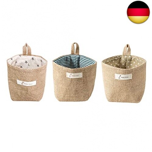 3 Stück Aufbewahrungstaschen Baumwolle-Leinen - Faltbare Storage Baskets