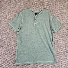 GT Revolution Shirt Mens Large Short Sleeve Henley Green