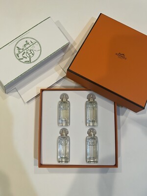 HERMES COFFRET MINI DISCOVERY PARFUMS JARDINS 4 PC SET LIMITED