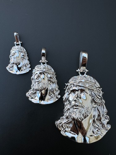 HEAVY Real Solid 925 Sterling Silver Plain Jesus Piece Pendant Necklace DETAILED - Picture 16 of 24