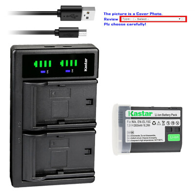 Kastar Battery LTD2 Charger for EN-EL15c Nikon Z 5 Z5 Mirrorless Digital Camera