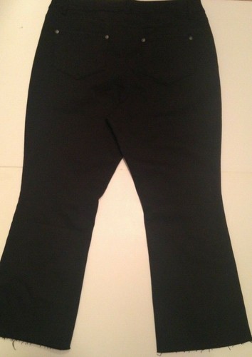 NEW! J.Jill Black Denim Jeans Women's Size 14 Kick-Flare Ankle Raw Hem 5 Pocket - Picture 12 of 12