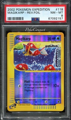 PSA 8 NM-MINT Pokemon Magikarp Reverse Holo Rare 2002 Expedition
