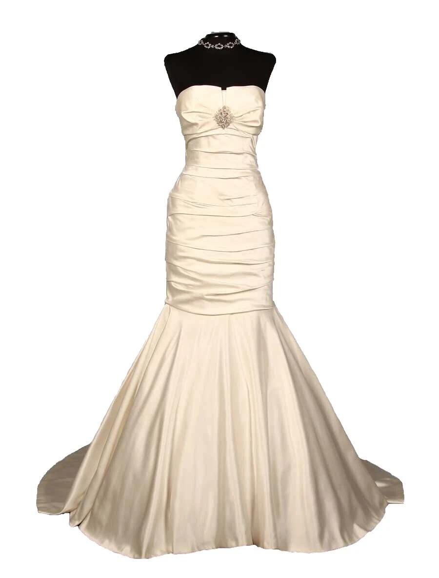 Cristal/Diamante 100% Seda Sirena y vestidos de novia de Trompeta